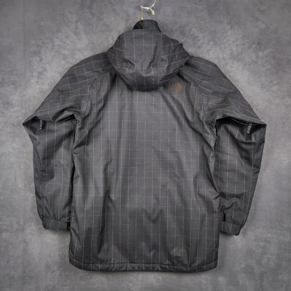 The North Face Cryptic‎ Jacket Mens Small Black Grid Pattern Insulated Snowboard